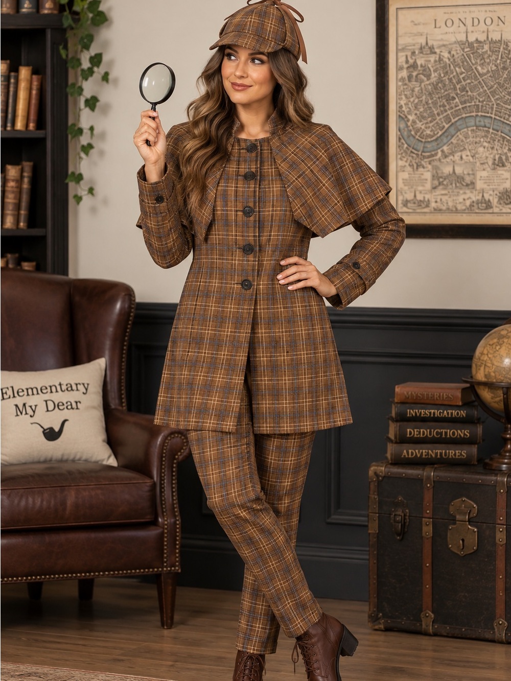Women’s Sherlock Holmes Costume Set – Size XL